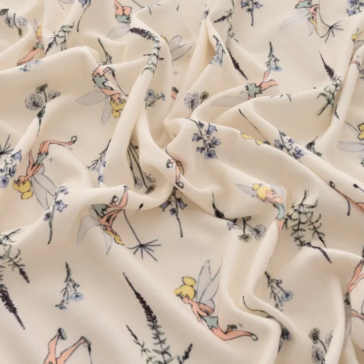 ผ้าพิมพ์ลายกระดาษโพลีสปันคอมแพค Siro โพลีเอสเตอร์อินเตอร์ล็อคยุค 40