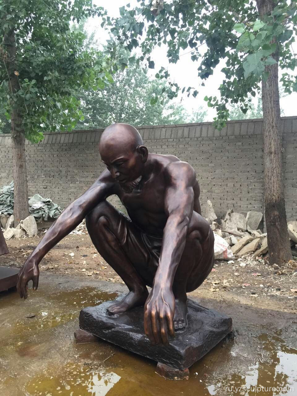 Жизнь размер бронзовая Обнаженная человек статуя на продажу
