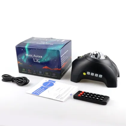 Aurora Borealis Projector: Starry Night Light with White Noise and Music Speaker
