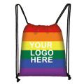 Customized Travel Rainbow Drawstring Bags
