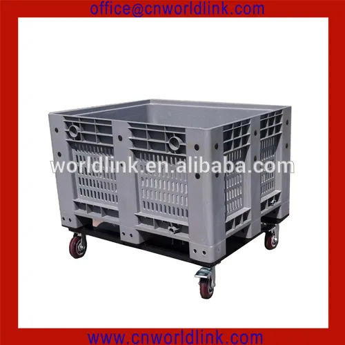 Heavy Duty Stackable Storage Plastic Pallet Boxes With Wheel Plastic Pallet Box
