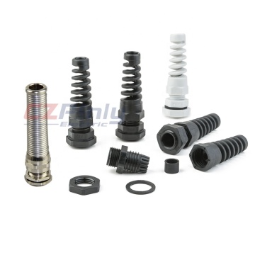 Gray Plastic Pg36 Metal Brass Polyamide Flexible Spiral Strain Relief Cable Gland with Locknut