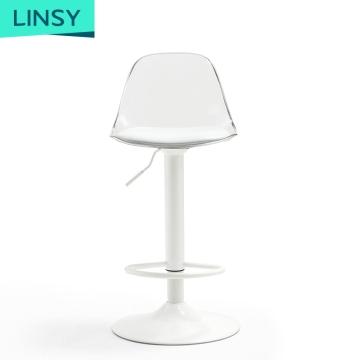 Linsy Metal Base Height Adjustable Plastic Backrest Bar Chair with Seat Cushion