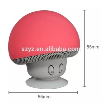 2016 Popular Cute Mini Mushroom Sucker Wireless Bluetooth Speaker Handsfree For iPhone Car MP3