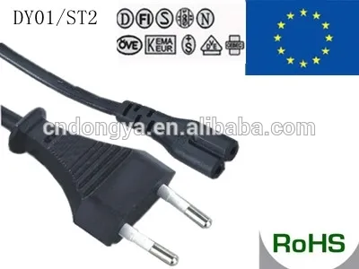 2*0.75 VDE certification Europe power cord with plug