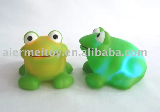 LED Promotional Custom Floating Bath Frog Vinyl Rubber Toy OEM 6P PVC