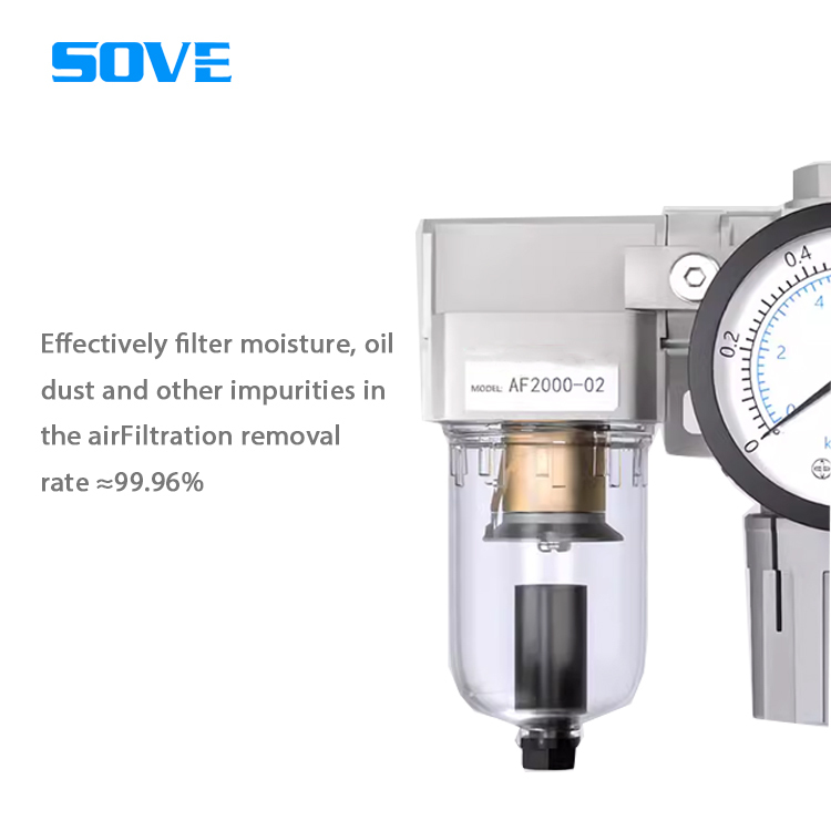Automatic Drainage Air Source Treatment System with Oil and Water Separator Filter and Two/Three-Piece Pressure Regulator Valve