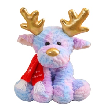 Custom Cute Christmas Reindeer Plush Toys with Company Logo