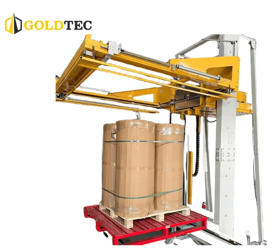 Automatic Horizontal/Vertical Pallet Strapping Machine for Building Materials, Bricks, and Metals
