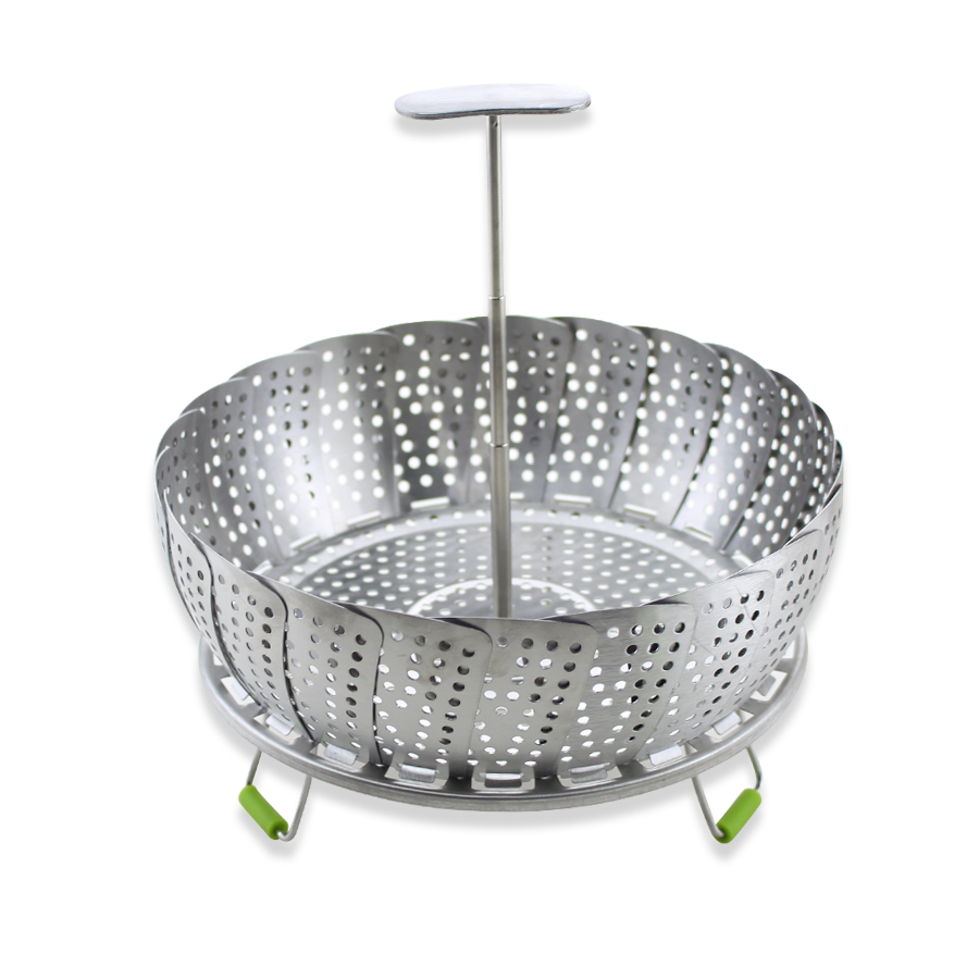 Cesta plegable de acero inoxidable para vaporizador de vegetales