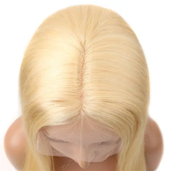 Wholesale 180 Density Raw Indian 100% Human Hair Virgin 613 Blonde Color Straight T Part HD Transparent Lace Frontal Bob Wigs