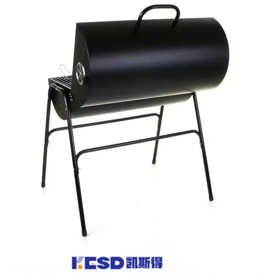 Large Charcoal Grill Trolley Barbecue Grill Rotisserie Grill Roaster Backyard Garden Barrel Smoker Barbecue