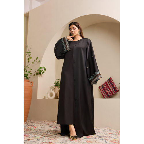 سرآستین دوزی مشکی عبای باز