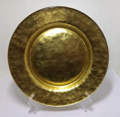 colored round glass charger plate Burgundy glass plates