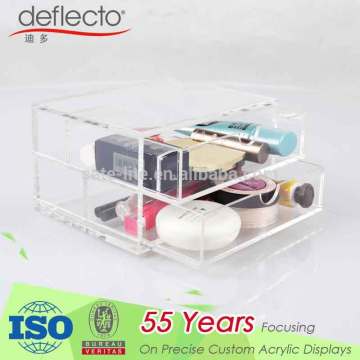acrylic makeup jewelry organizer with 2 drawers