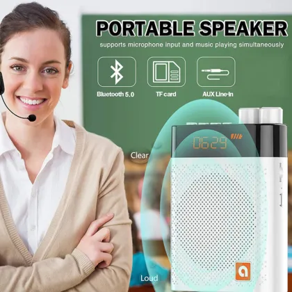 Portable Tour Guide Loudspeaker with Wired Microphone for Voice Amplification