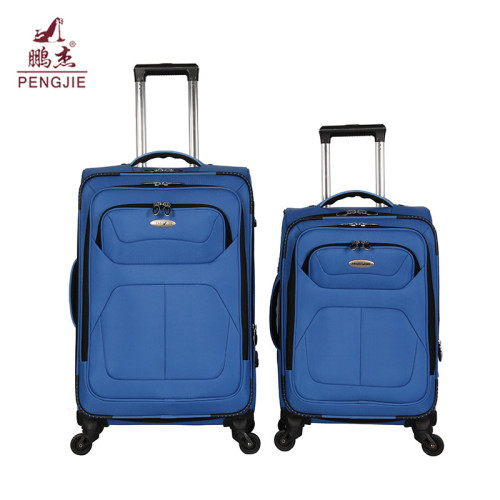 Popular blue customized logo brand new fabric luggage