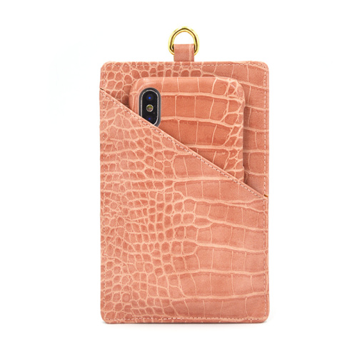 Slot Phone Case Card Holder with Strap Crocodile Leather Card Holder Factory