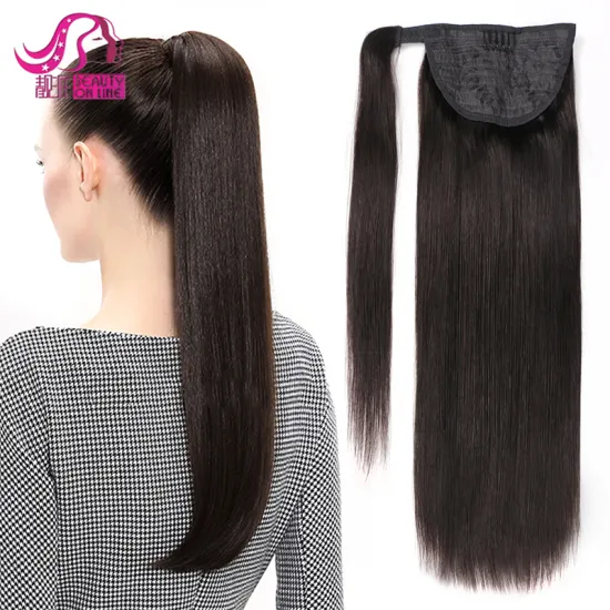100% Human Hair Wrap Ponytail Hair Extension, Wholesale Human Hair Drawstring Ponytail, Human Hair Ponytail extensions