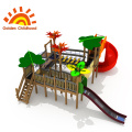 Red Leaf Combination Outdoor Playground Equipment For Sale