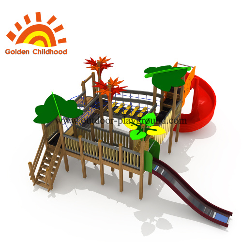 Red Leaf Combination Outdoor Playground Equipment en venta