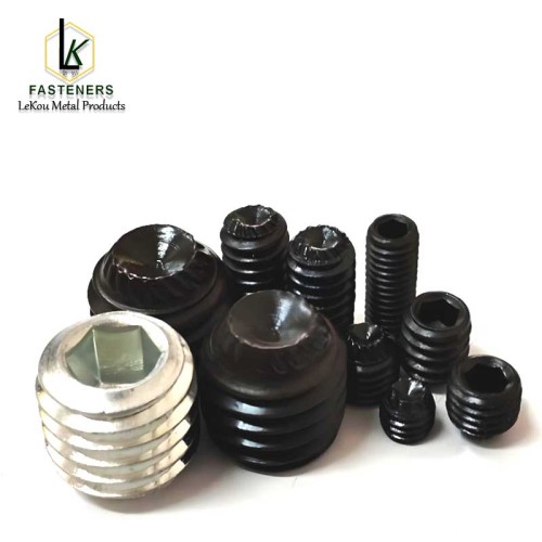 Установачныя шрубы з наканечнікам з чашкай з зубчастай фіксацыяй з легаванай сталі