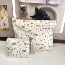 Tas kantong kosmetik bunga portabel