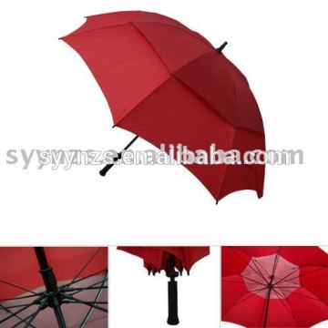 windproof double canopy printed custom golf rain umbrella