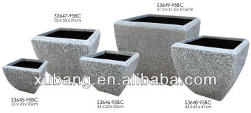 sandstone square garden flower pot with granite finish