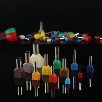 TE Connectivity 22-6 AWG Copper Pin Twin Tubular Wire Crimp Bootlace Ferrules Insulated Cord End Connectors