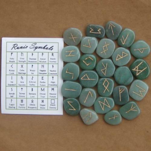 gemstone green aventurine rune set