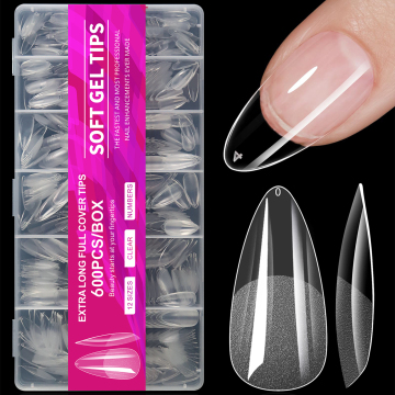 Tips Seni Kuku Semi -Matte 600pcs - Tiada Tanda, Tiada Penggilap Diperlukan
