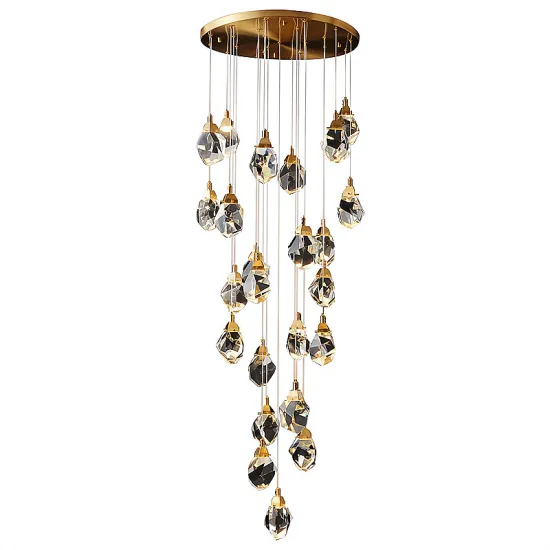 Luxury K9 Crystal Villa Staircase LED Chandelier