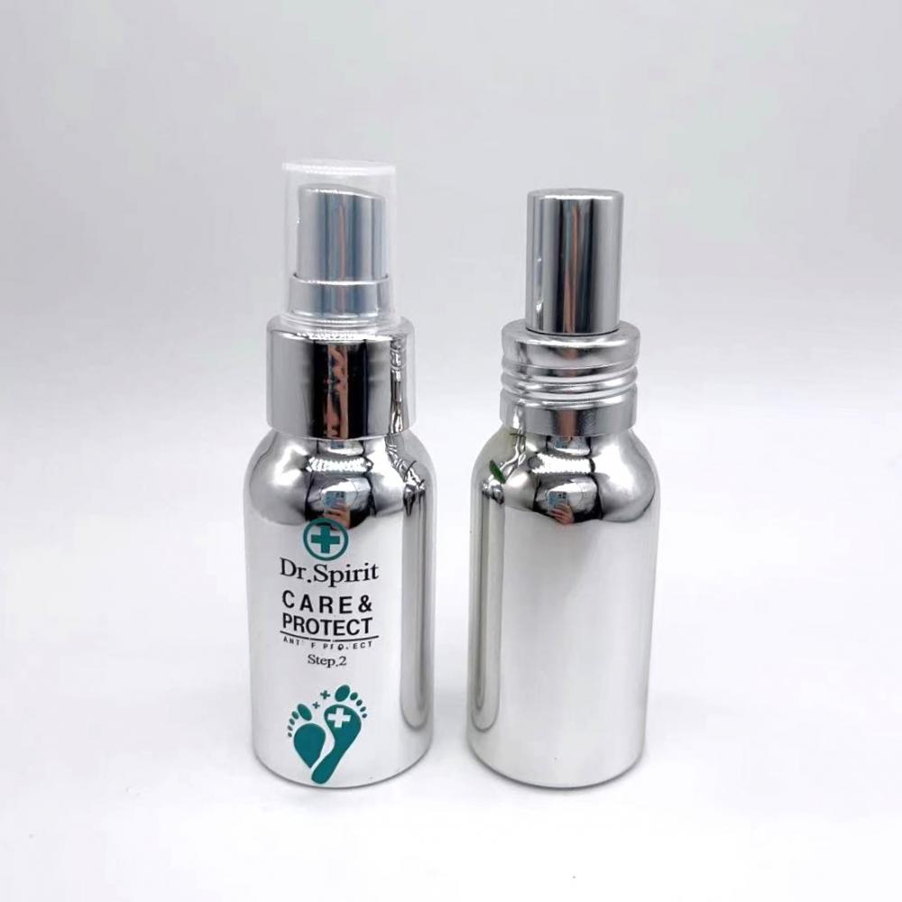 Hot sale cosmetic packaging bottle with aluminum sprayer