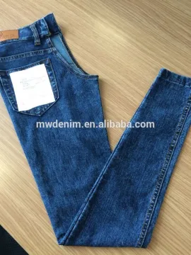 indigo chino knit men jeans elastic denim combed cotton fabric