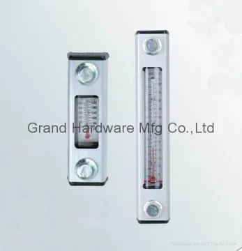 Hydraulic oil level indicator with thermometer
