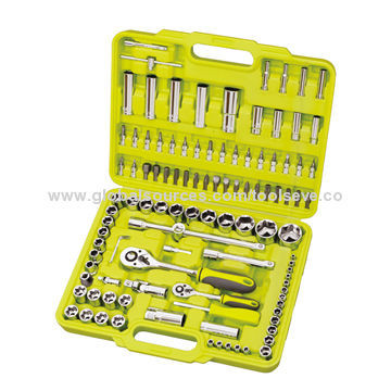 108pcs 1/4", 3/8", 1/2" drive socket and ratchet handle set