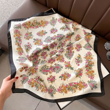 Domoho Women's Satin Silk Shawl وشاح - أوشفة 70 سم في ظلال مختلفة