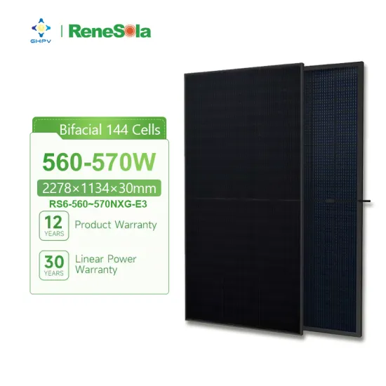 Renesola Tier 1 N-Type 560-570W/565W All Black Bifacial Dual Glass Solar Panel Module for Home Use