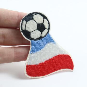 Patchs brodés de football de drapeau d&#39;images mignonnes personnalisées