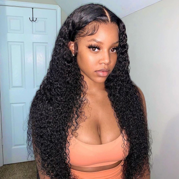 Wholesale Jerry Curly 13X4 Transparent Lace Front Human Hair Wig Natural Long Raw Brazilian Hair Kinky CurlyLace Wig