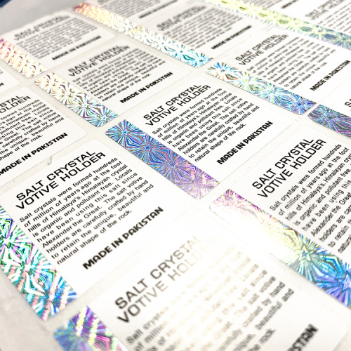 Custom Artwork Hologram zilveren papier sticker labels afdrukken