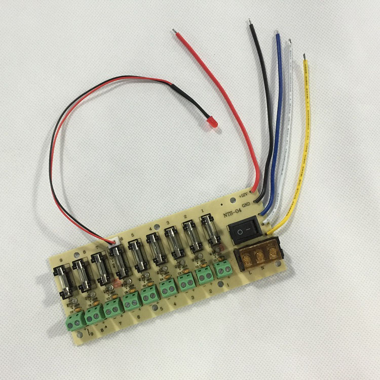 12V DC power distribution 9-way PCB board terminal block for switching power supply electricity current wiring LED switch 9CH