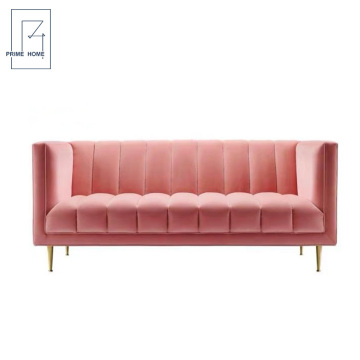 3 Sitzer moderner Samtsofa - quadratischer langer billiger Chesterfield