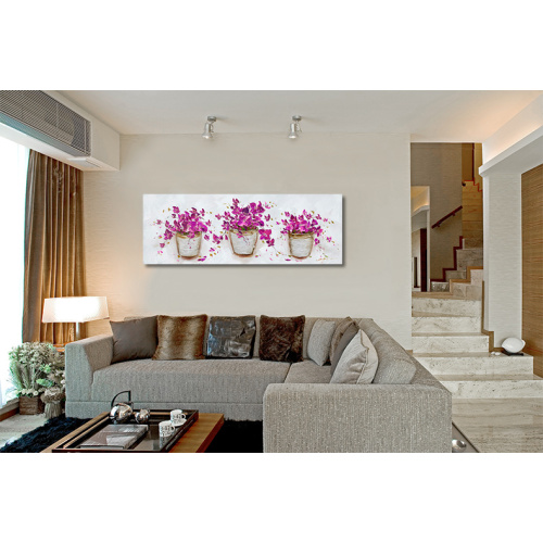 Wild Flower Bouquet Wall Art Purple Flower Oil Painting