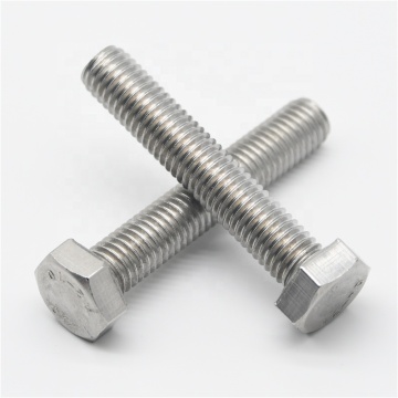 304 Stainless Steel External Hexagonal Full Thread Bolt Screw with 1/4-20 UNC Thread Size
