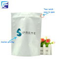 Resealable white paper stand up bag for powder