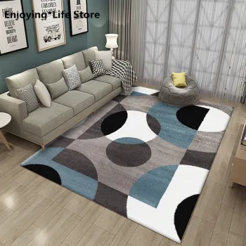Living Room Bedroom Carpet Modern Carpet Fleece Fabric Printed Carpet Home Floor Tile Large Size