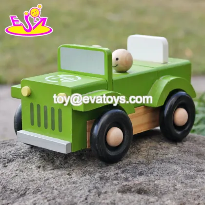new design funny children wooden toy jeep car W04A326