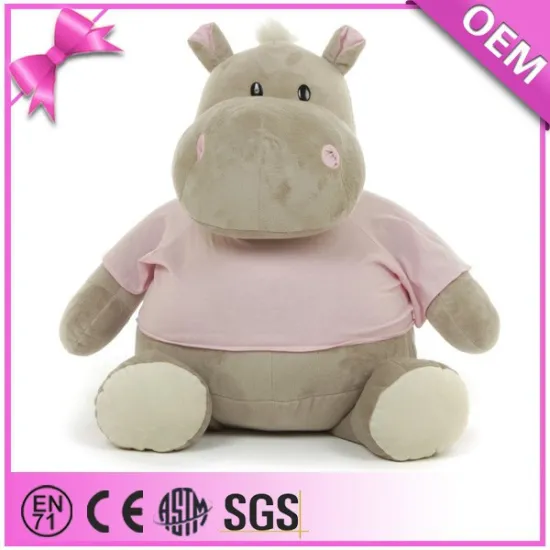 Kids favourite cozy and huggable soft plush hippo for christmas wholesale